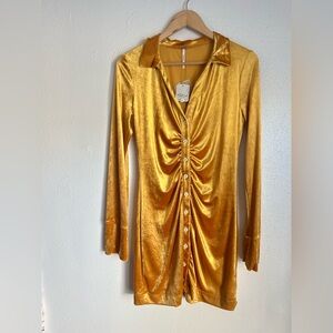 Free People Shayla Velvet Mini Dress - Small